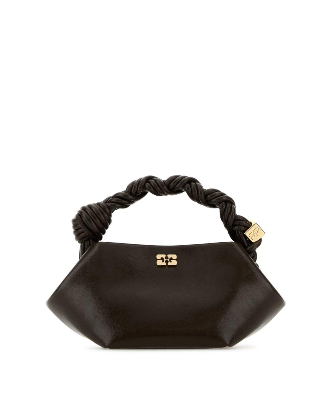 GANNI Коричневая сумка с короткими ручками из искусственной кожи, фото 1