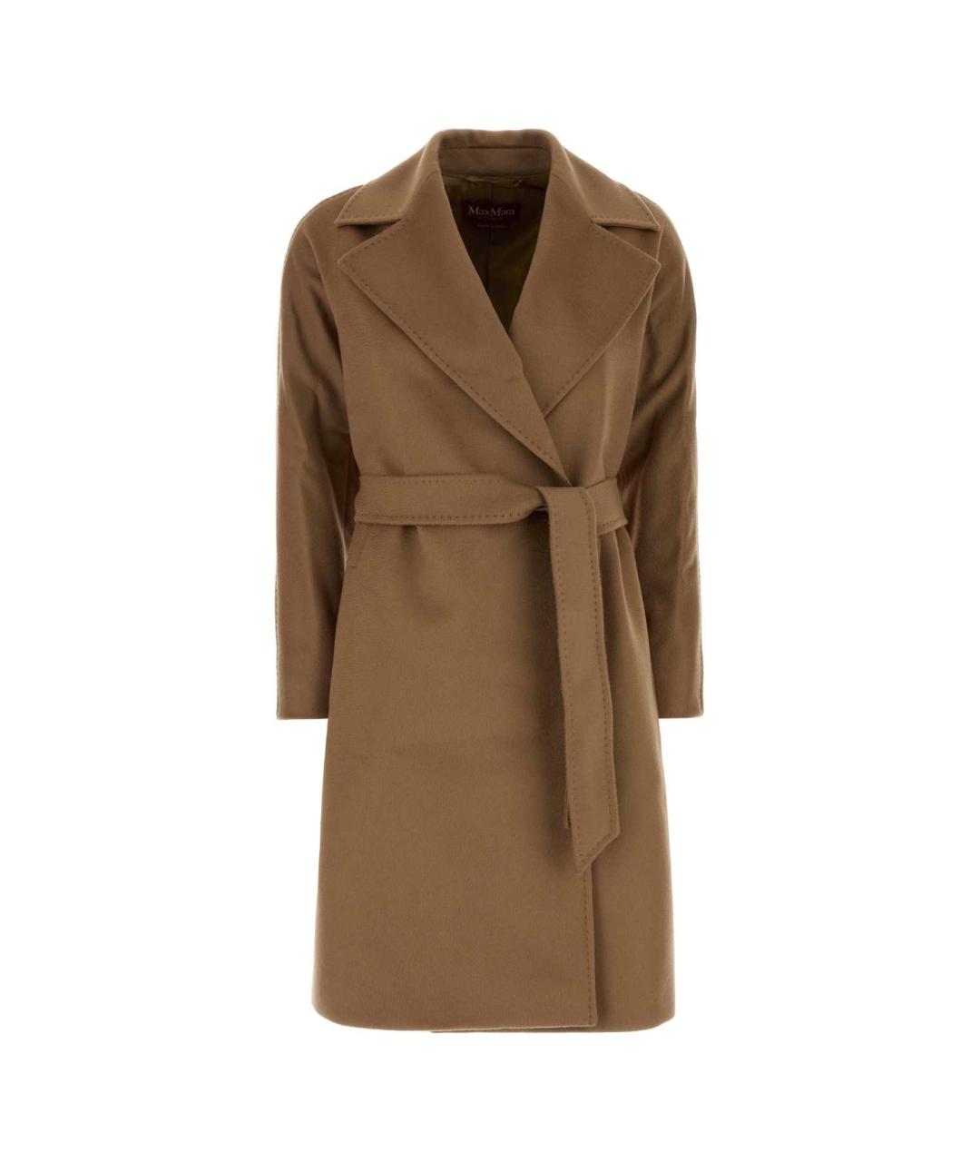 MAX MARA STUDIO Коричневое шерстяное пальто, фото 1