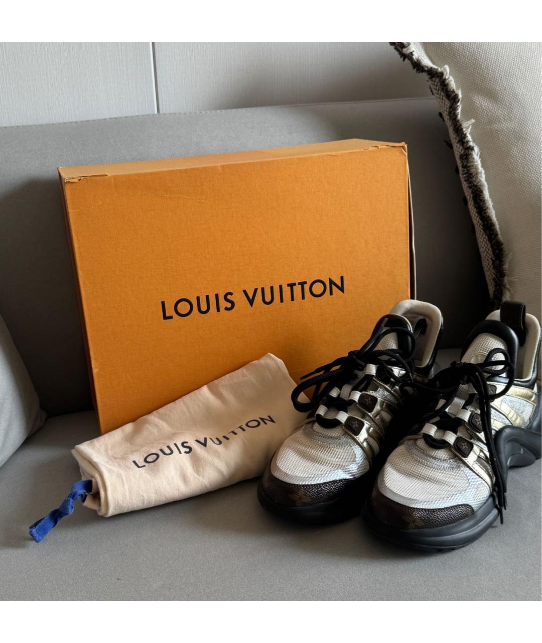 LOUIS VUITTON Белые текстильные кроссовки, фото 7