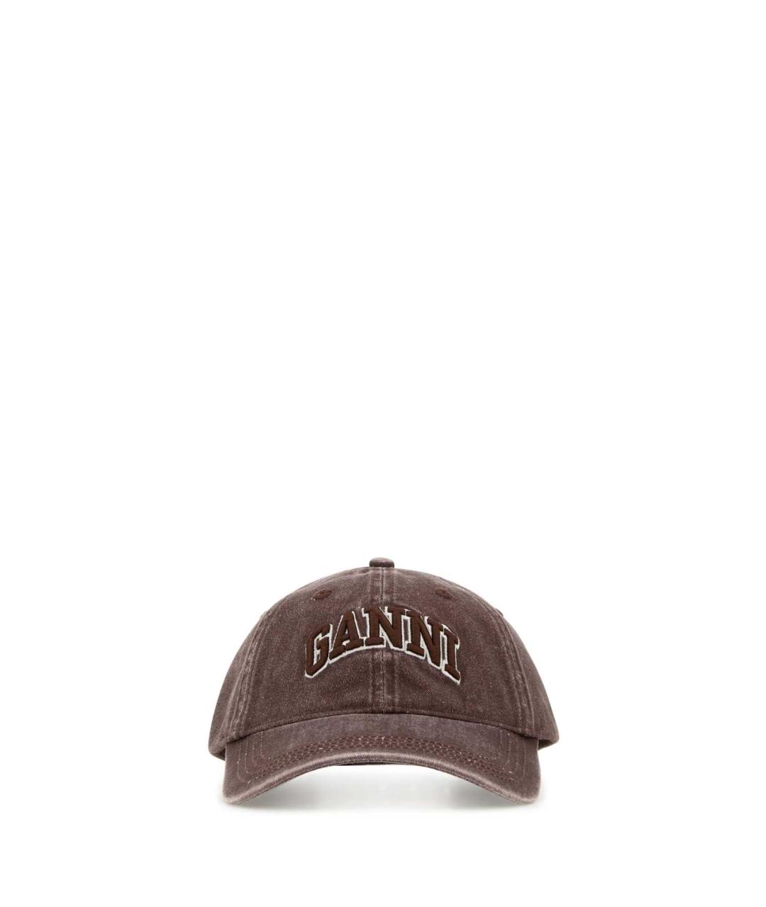 GANNI Коричневая хлопковая кепка, фото 1