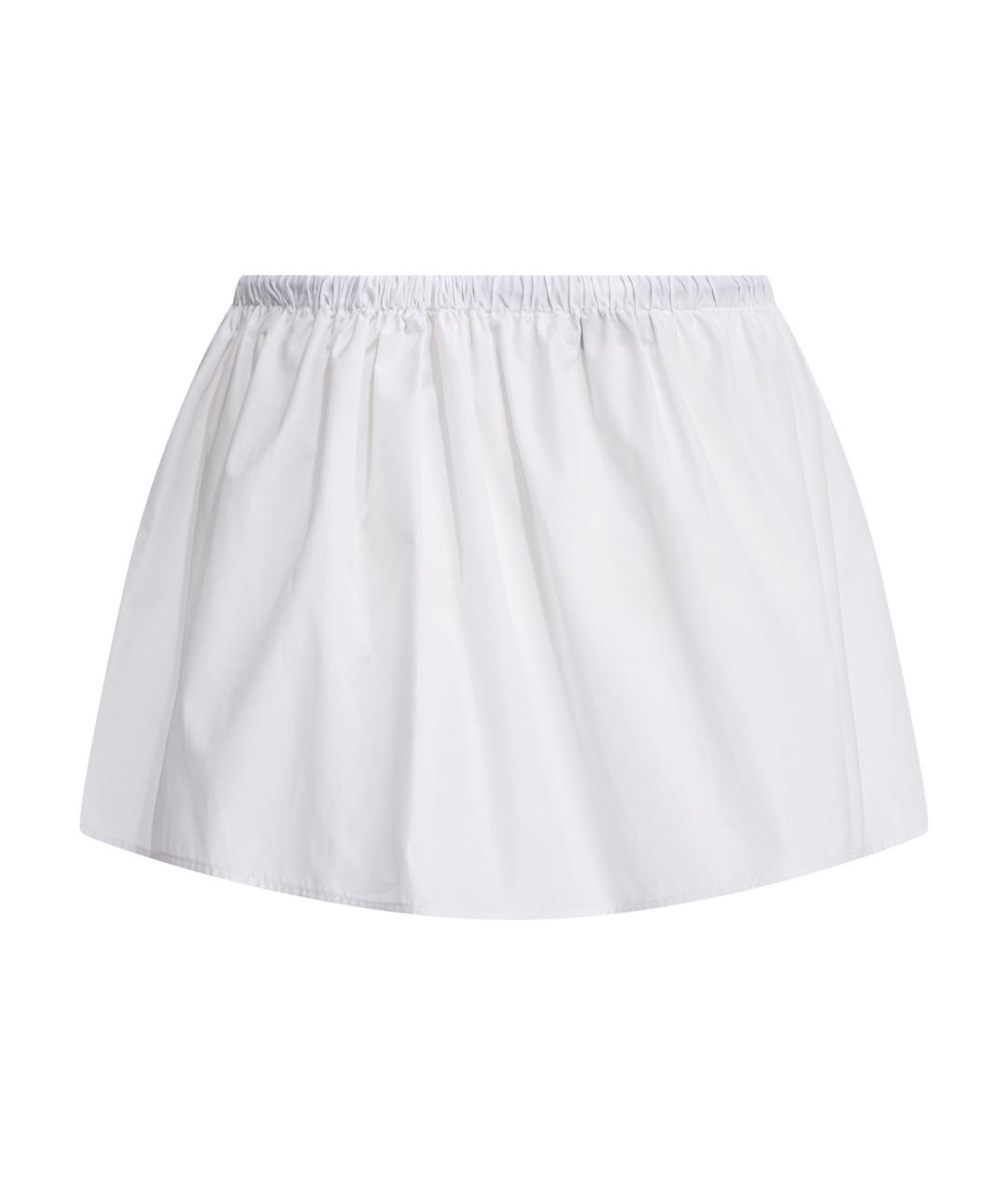 MIU MIU Белая хлопковая юбка мини, фото 2