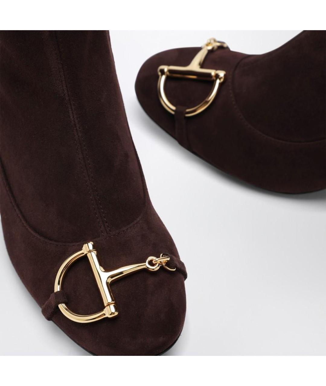 GUCCI Коричневые замшевые ботинки, фото 2