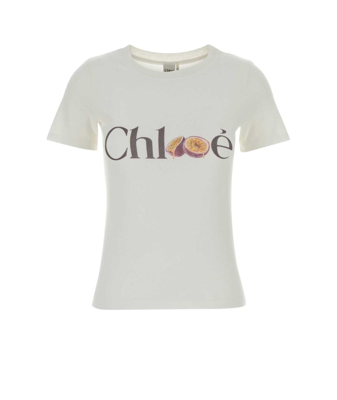 CHLOE Белая хлопковая футболка, фото 1