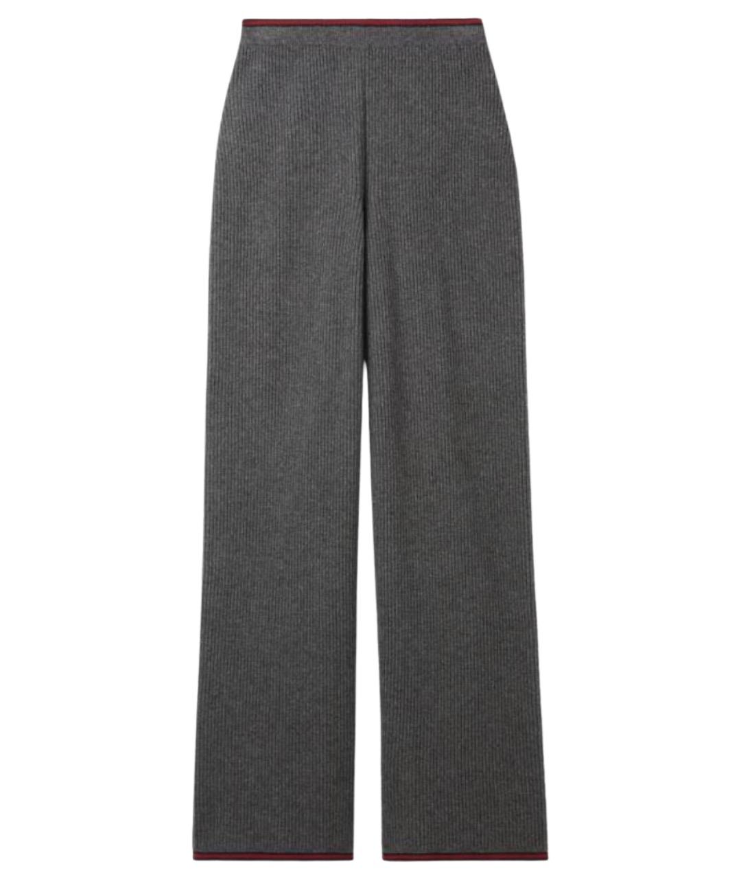 GUCCI Серые шерстяные прямые брюки, фото 1