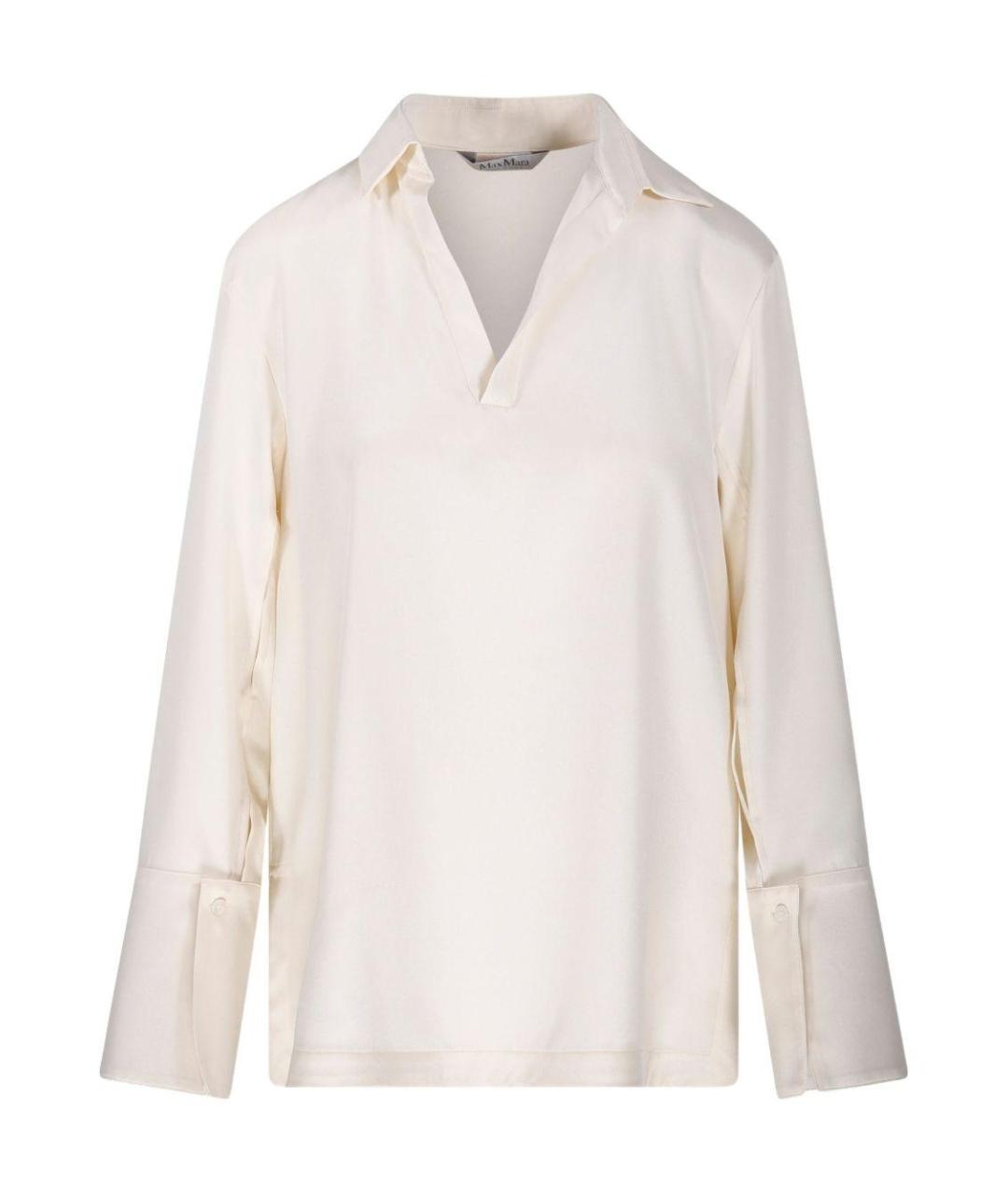 MAX MARA Белая шелковая рубашка, фото 1