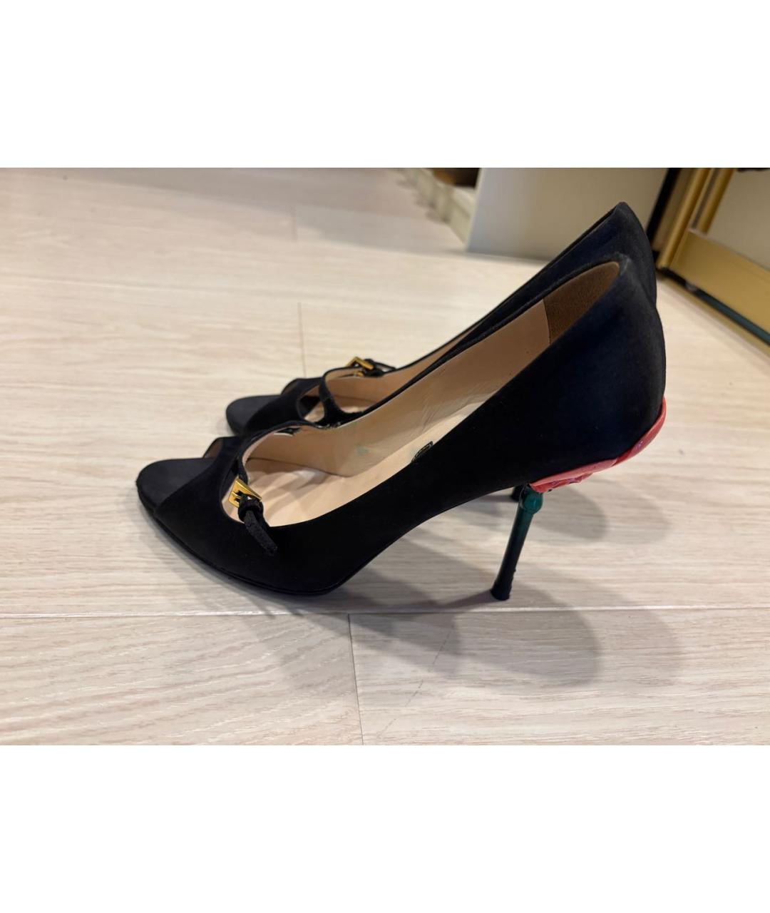 PRADA Черные текстильные туфли, фото 5