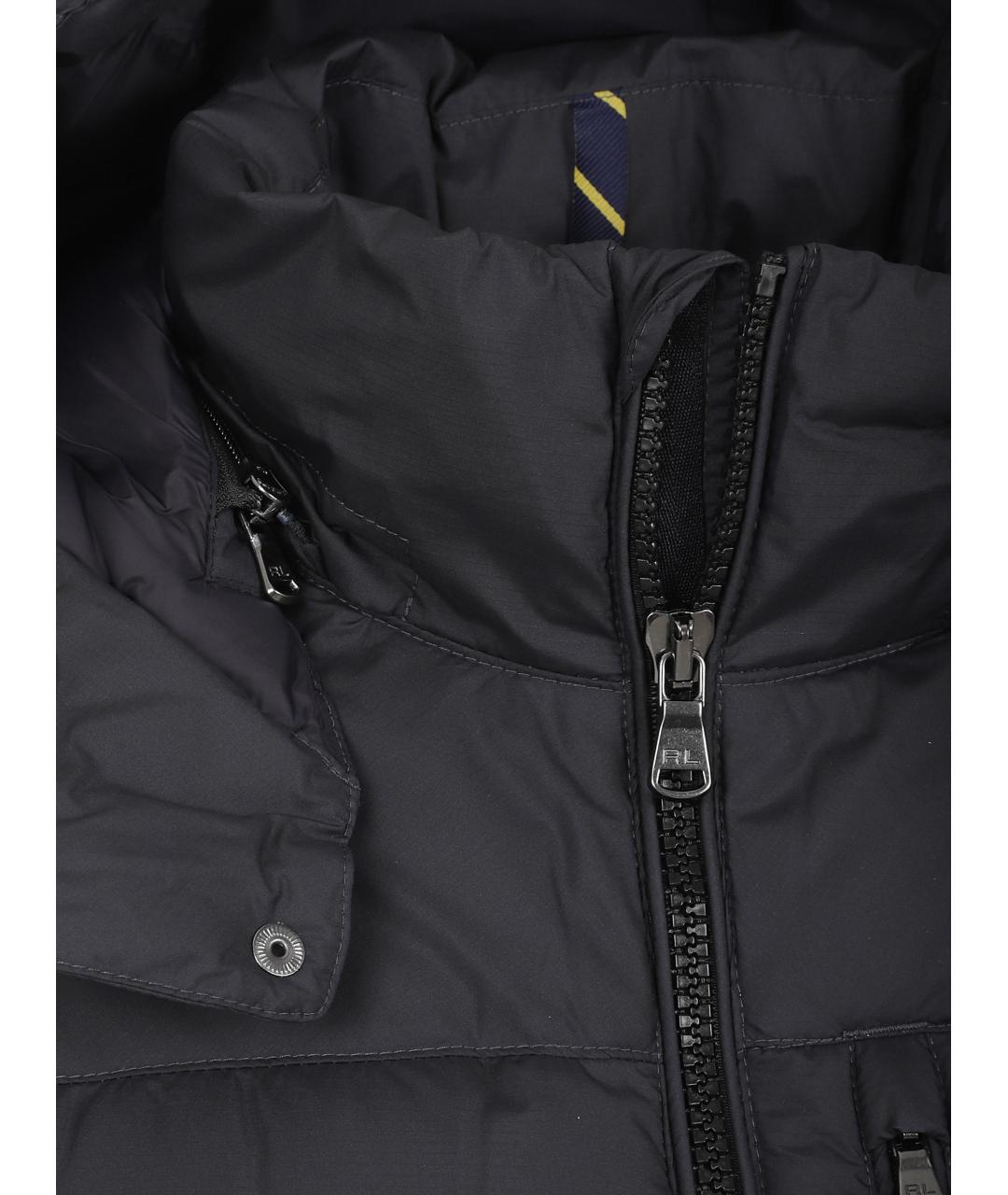 POLO RALPH LAUREN Черный полиэстеровый пуховик, фото 2