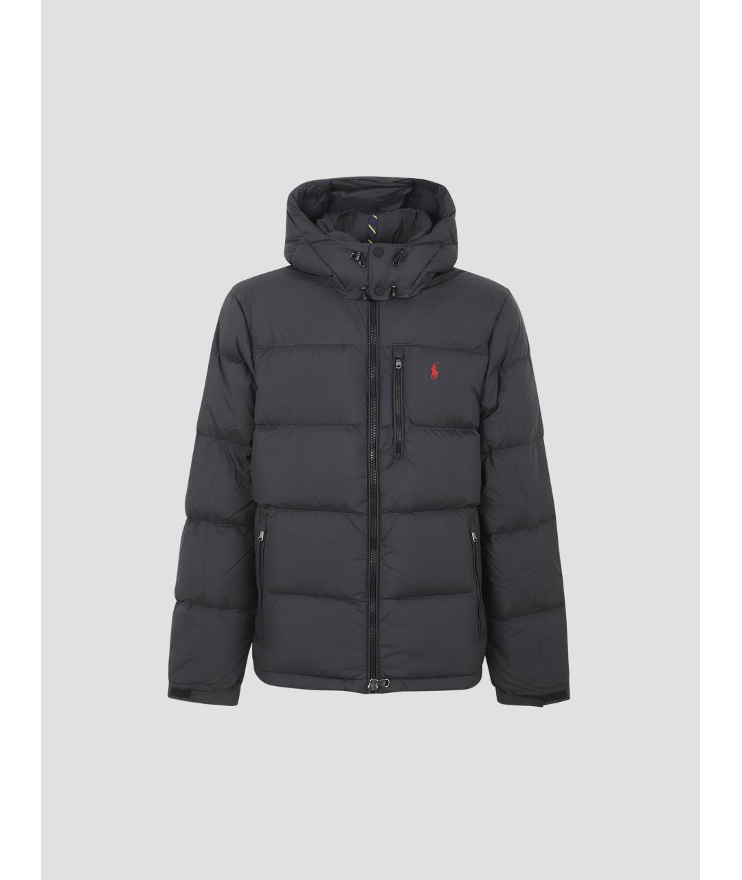 POLO RALPH LAUREN Черный полиэстеровый пуховик, фото 4