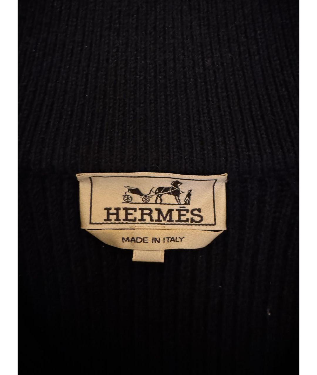 HERMES Темно-синий кашемировый джемпер / свитер, фото 4