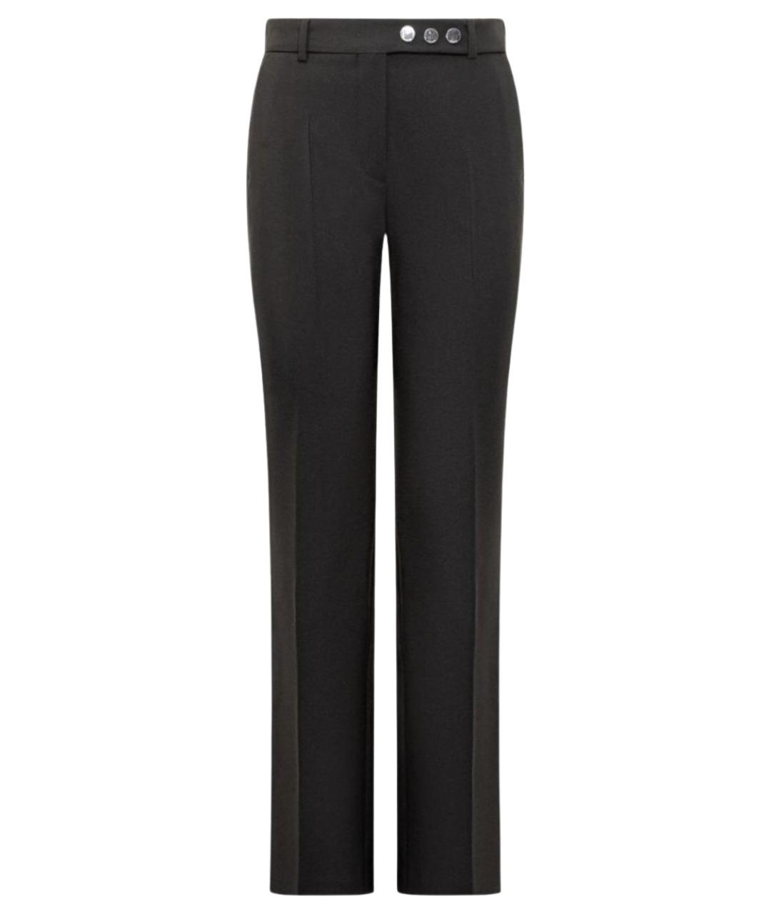 SPORTMAX Черные шерстяные прямые брюки, фото 1