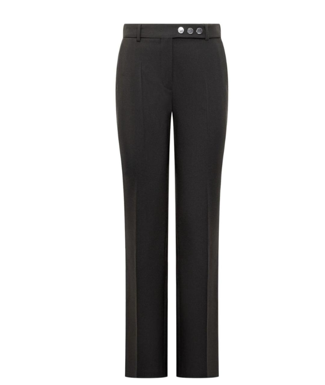 SPORTMAX Черные шерстяные прямые брюки, фото 4