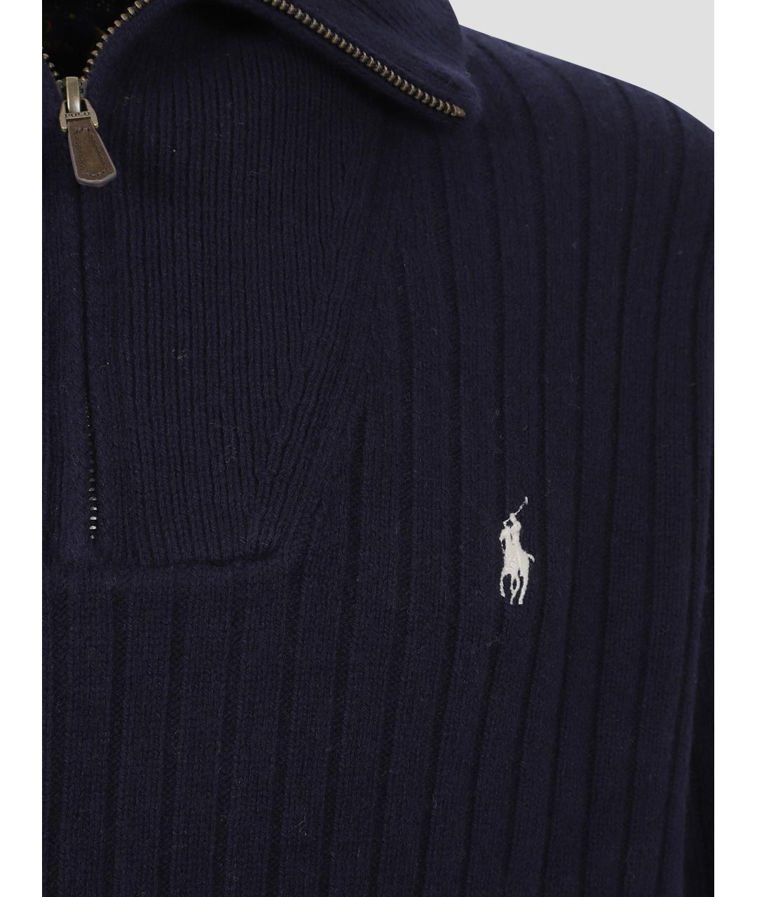 POLO RALPH LAUREN Темно-синий шерстяной джемпер / свитер, фото 2