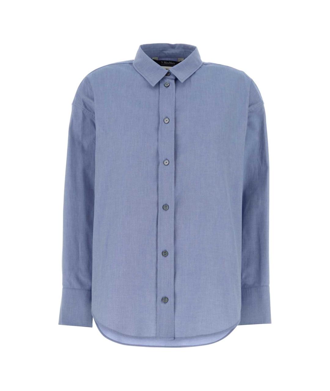 'S MAX MARA Голубая хлопковая рубашка, фото 1