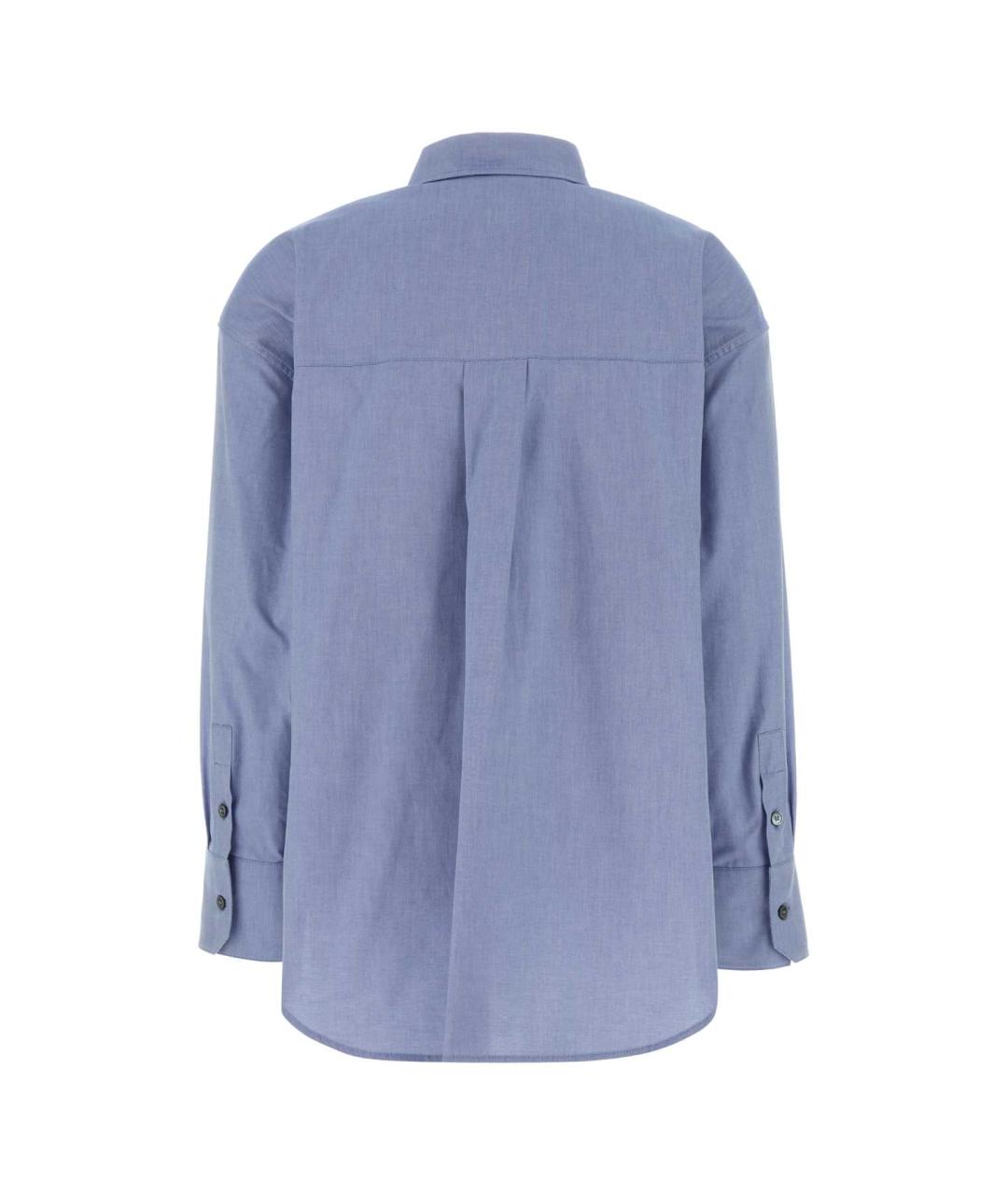 'S MAX MARA Голубая хлопковая рубашка, фото 2