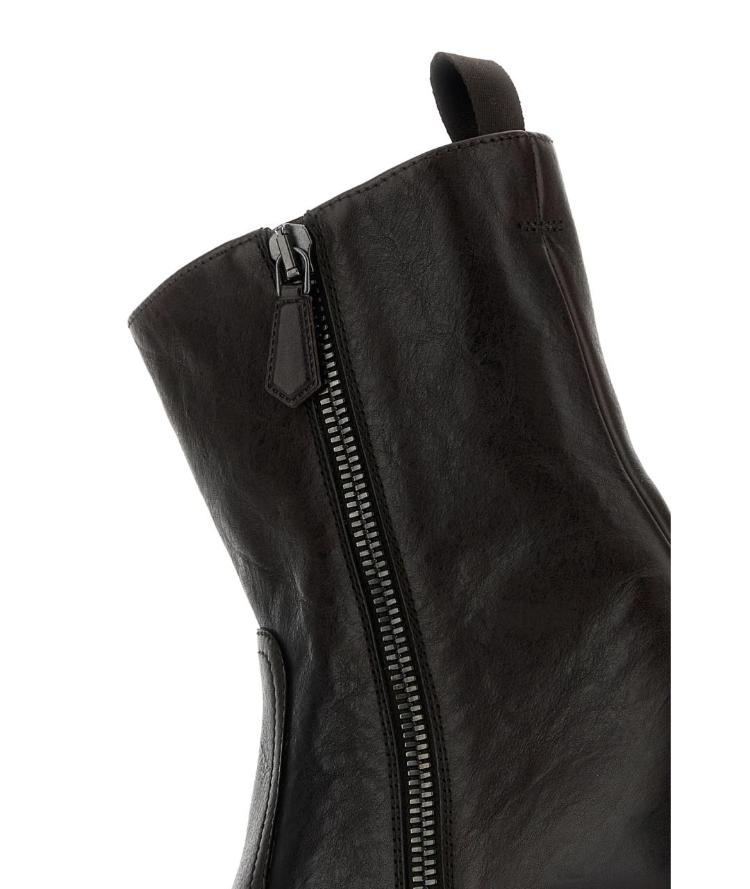 PRADA Коричневые кожаные ботинки, фото 4