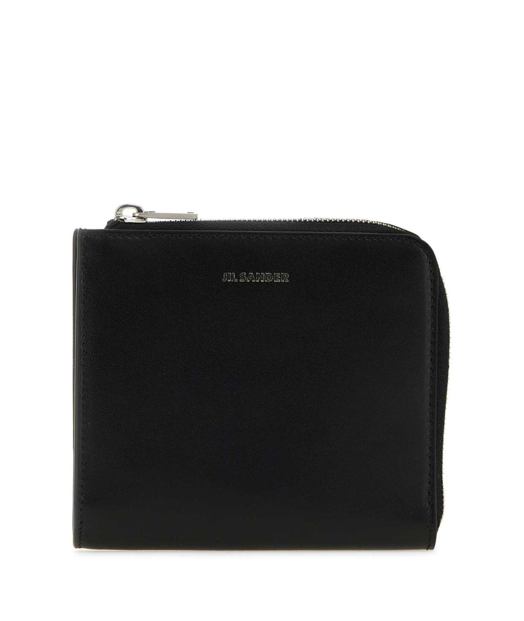JIL SANDER Черный кожаный кошелек, фото 1