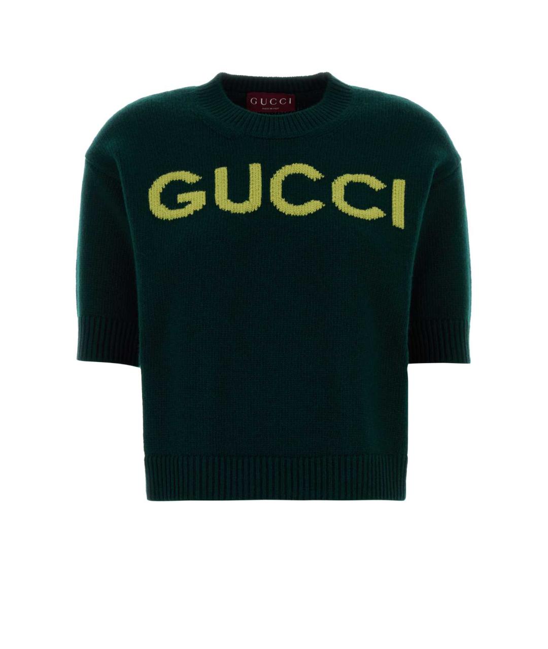 GUCCI Зеленый шерстяной джемпер / свитер, фото 1