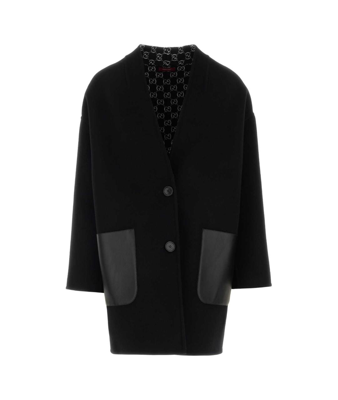 GUCCI Черное шерстяное пальто, фото 1