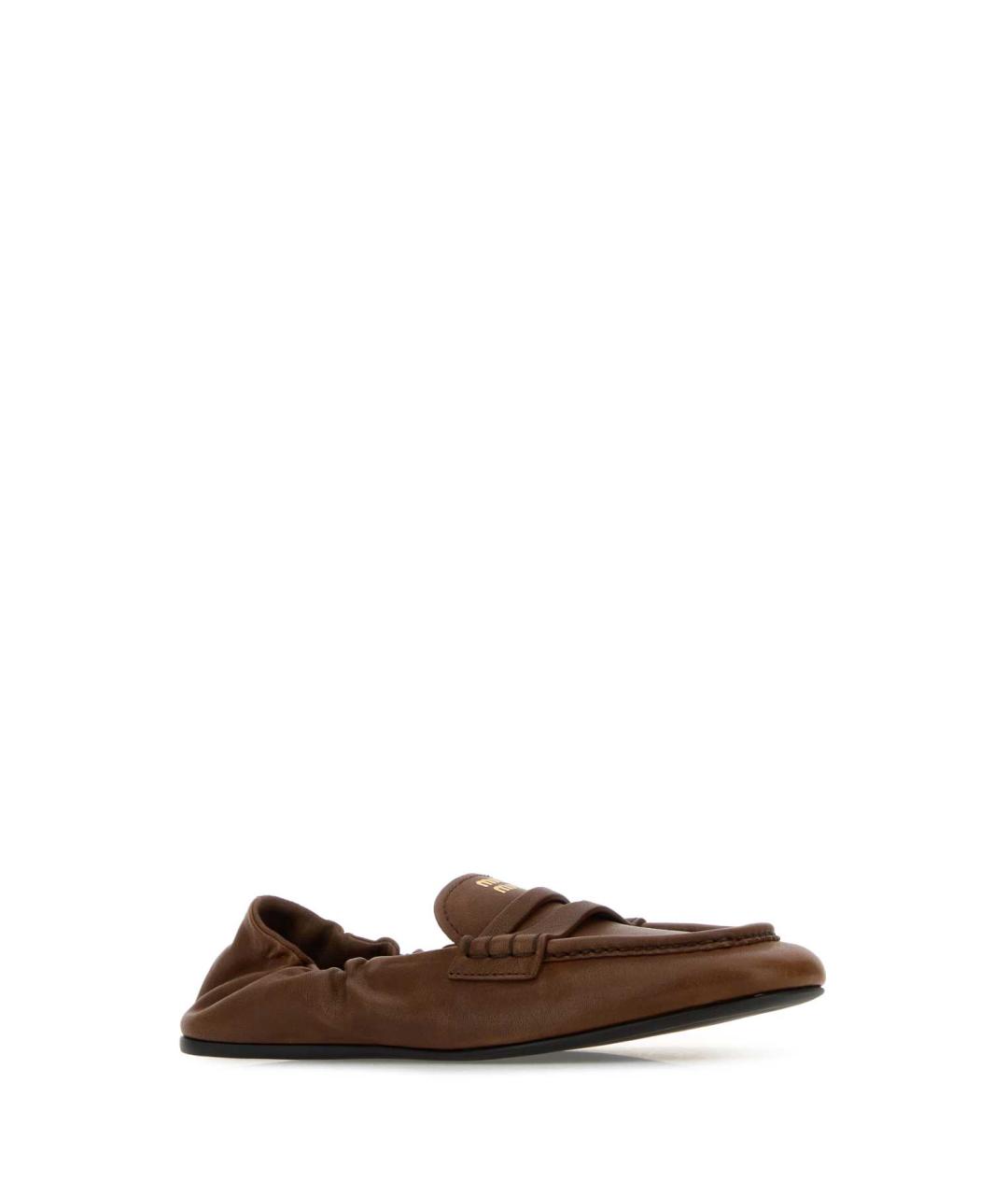 MIU MIU Коричневые кожаные лоферы, фото 2