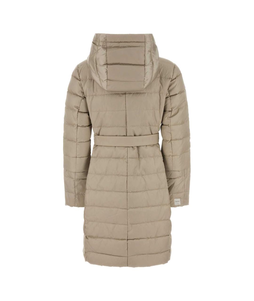 MAX MARA Бежевый полиэстеровый пуховик, фото 2