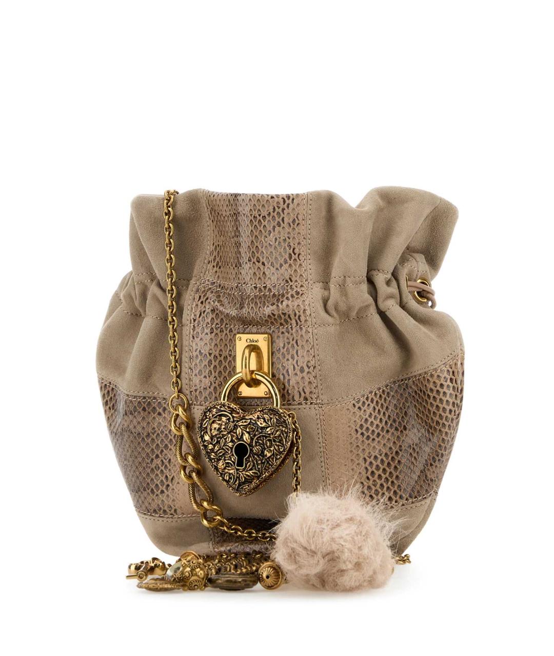 CHLOE Бежевая кожаная сумка через плечо, фото 2