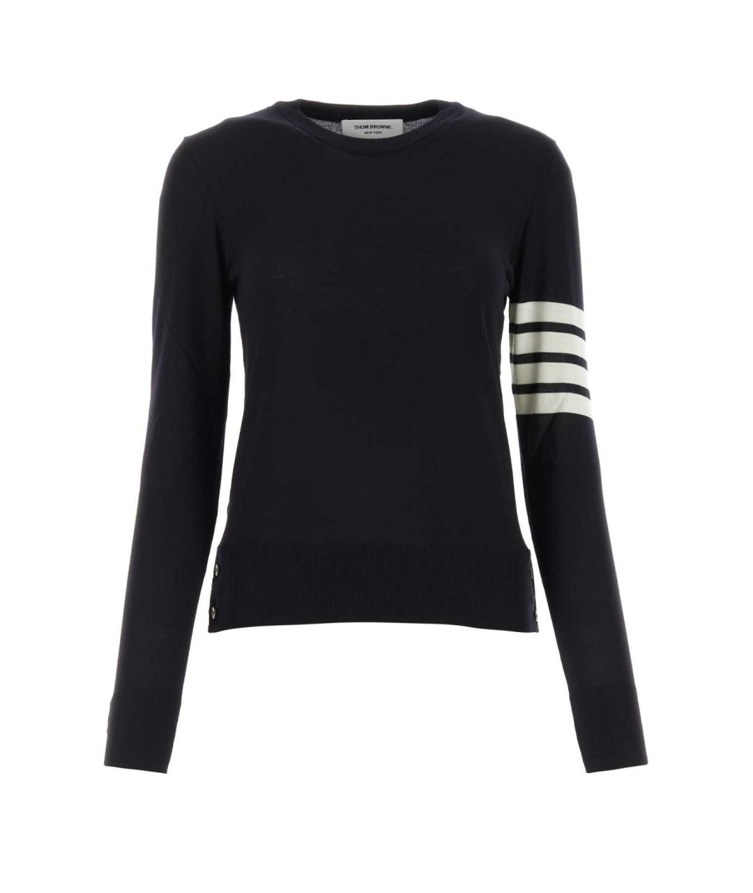 THOM BROWNE Темно-синий шерстяной джемпер / свитер, фото 1