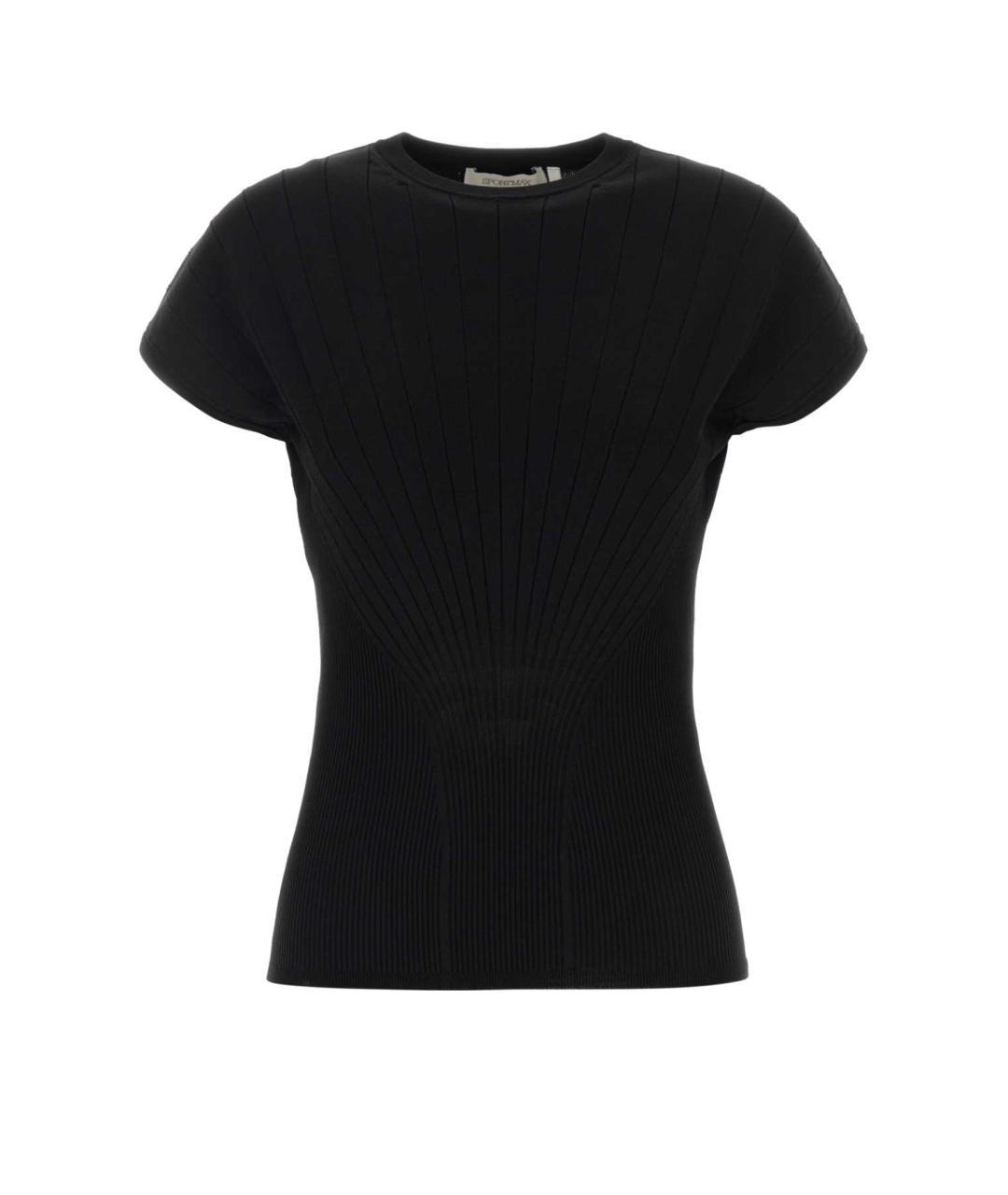 SPORTMAX Черная вискозная футболка, фото 1