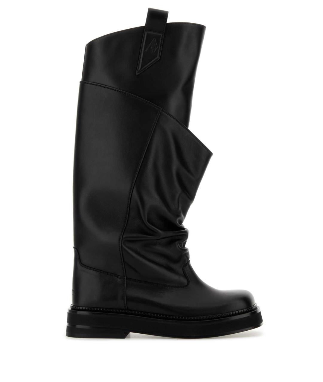 THE ATTICO Черные кожаные сапоги, фото 1