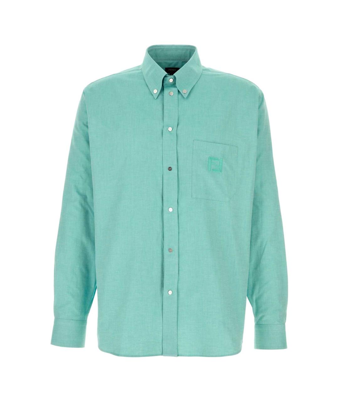 FENDI Голубая хлопковая кэжуал рубашка, фото 1