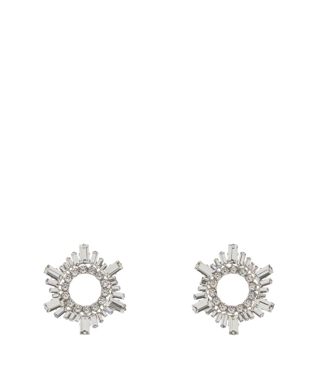 Amina Muaddi Серебряные металлические серьги, фото 1