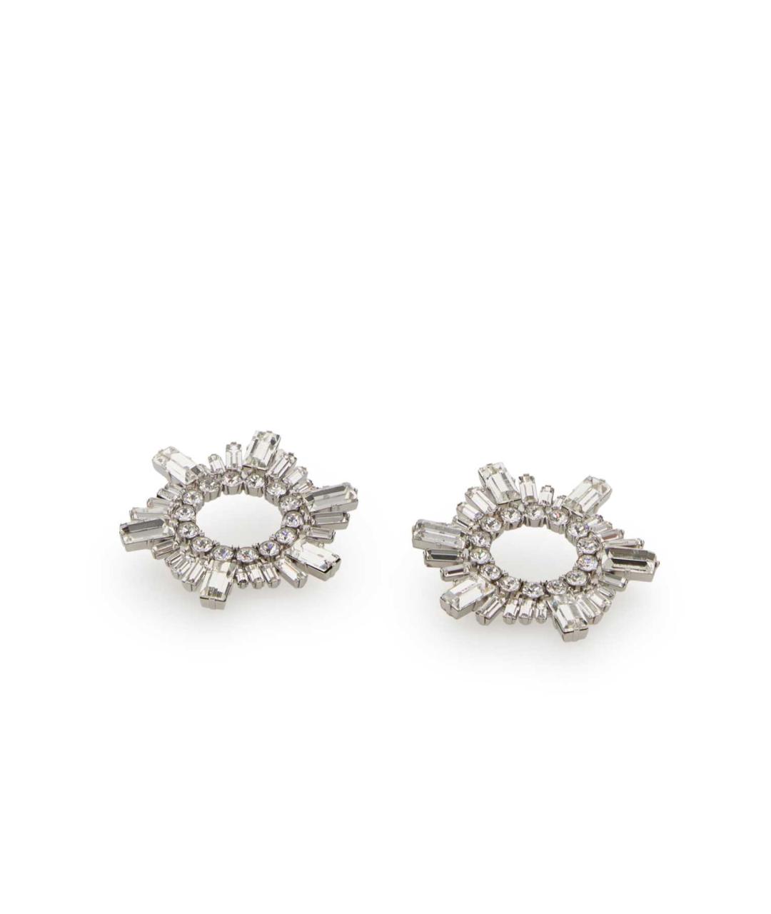 Amina Muaddi Серебряные металлические серьги, фото 2