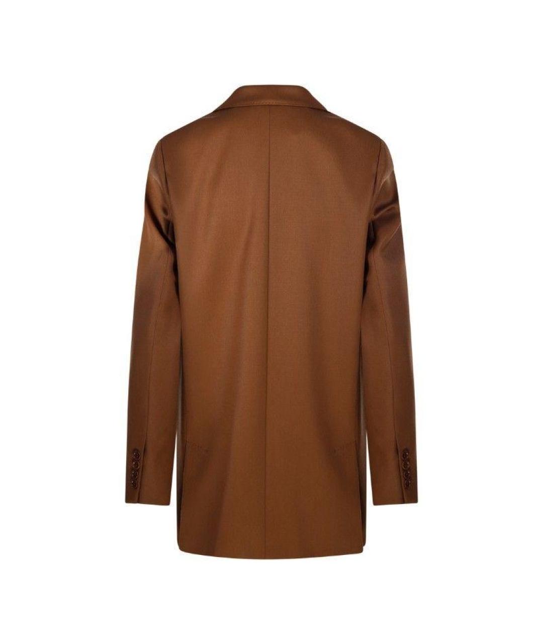 MAX MARA Коричневый шерстяной жакет/пиджак, фото 2