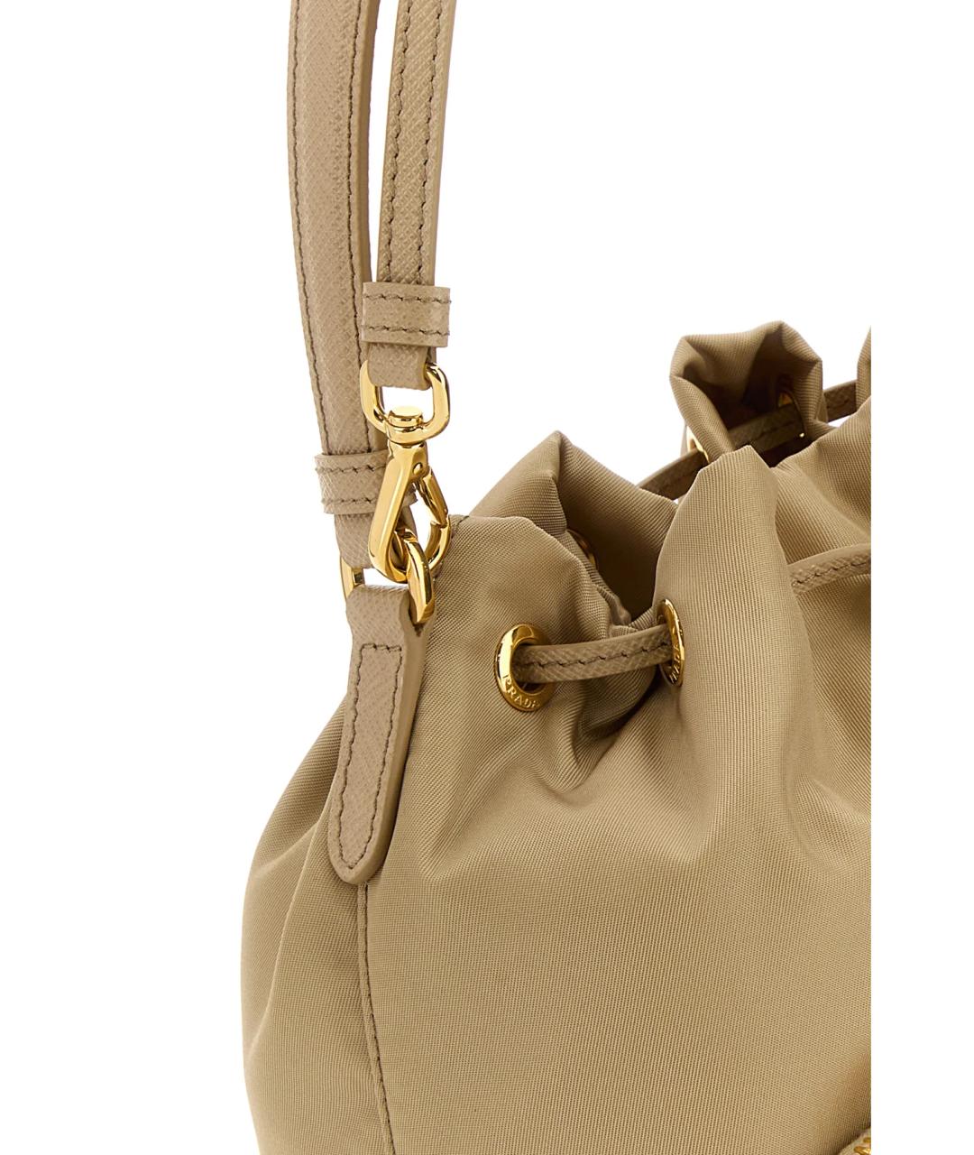 PRADA Бежевая синтетическая сумка через плечо, фото 4