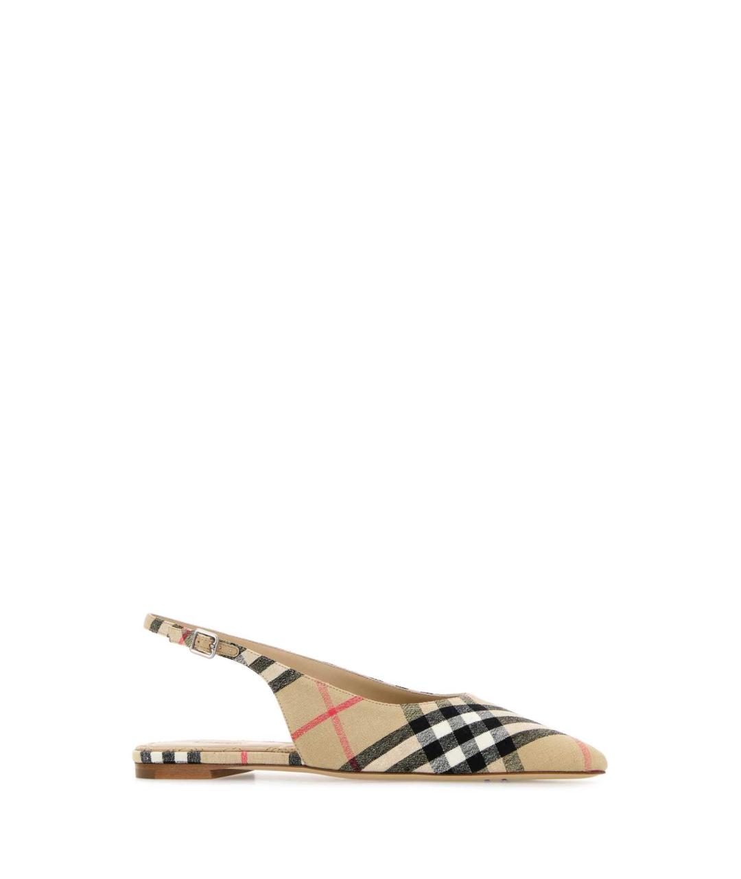 BURBERRY Бежевые текстильные балетки, фото 2