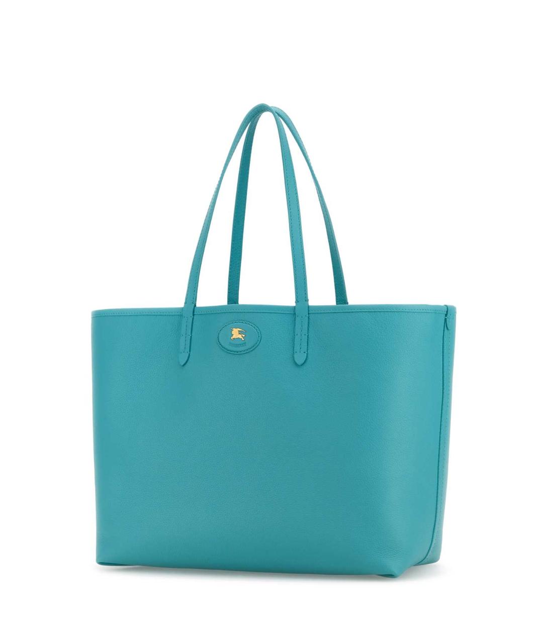 BURBERRY Голубая кожаная сумка тоут, фото 2