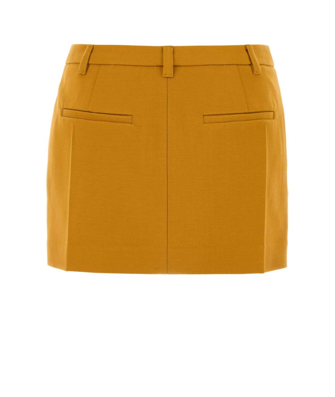 MIU MIU Оранжевая вискозная юбка мини, фото 2