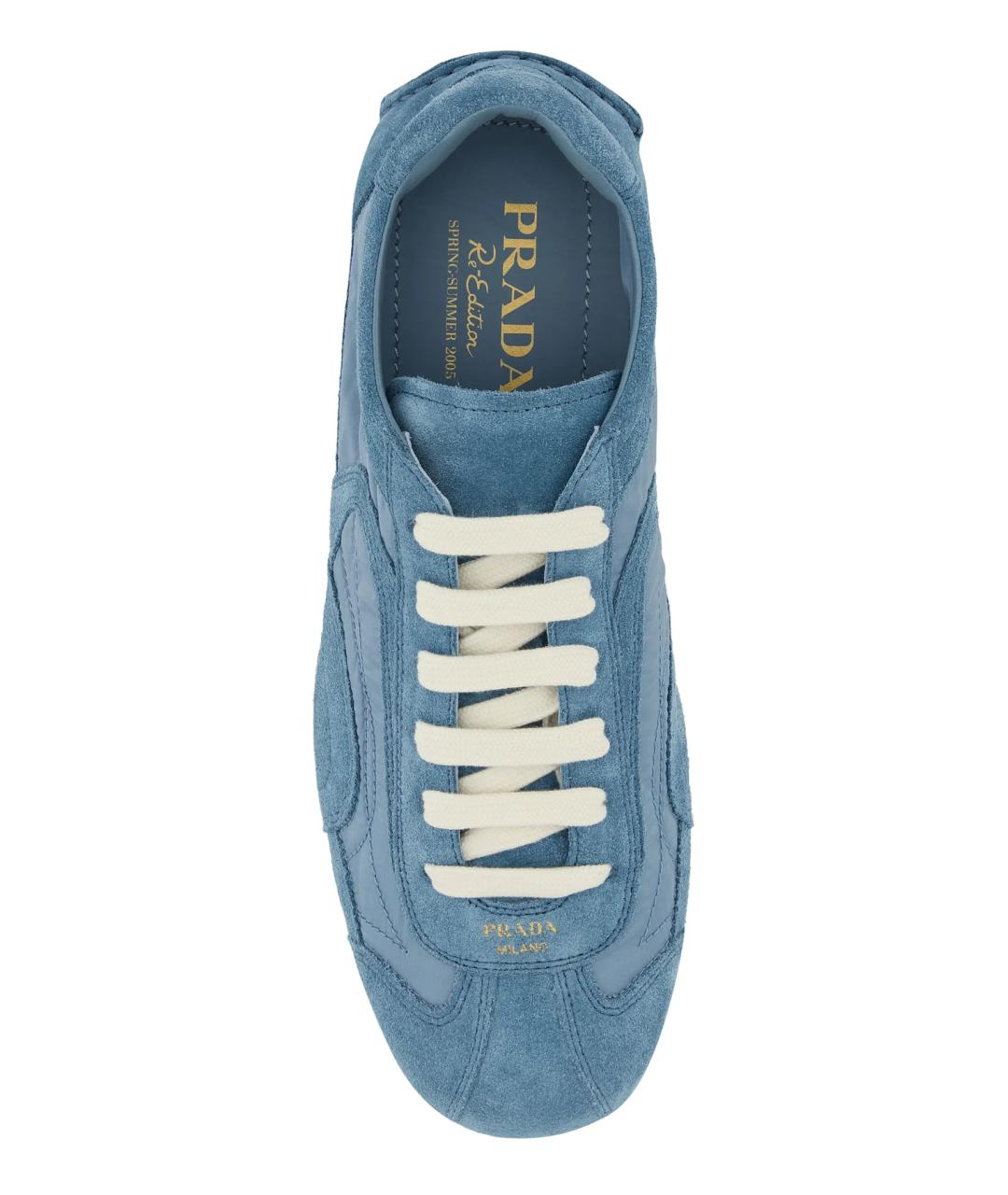 PRADA Голубые замшевые кроссовки, фото 4
