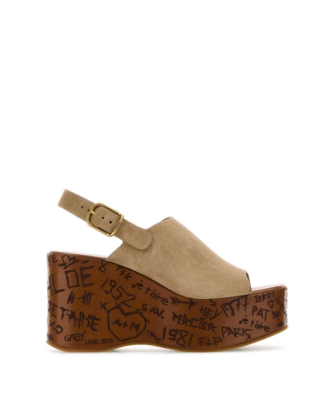 CHLOE Бежевые кожаные босоножки, фото 1