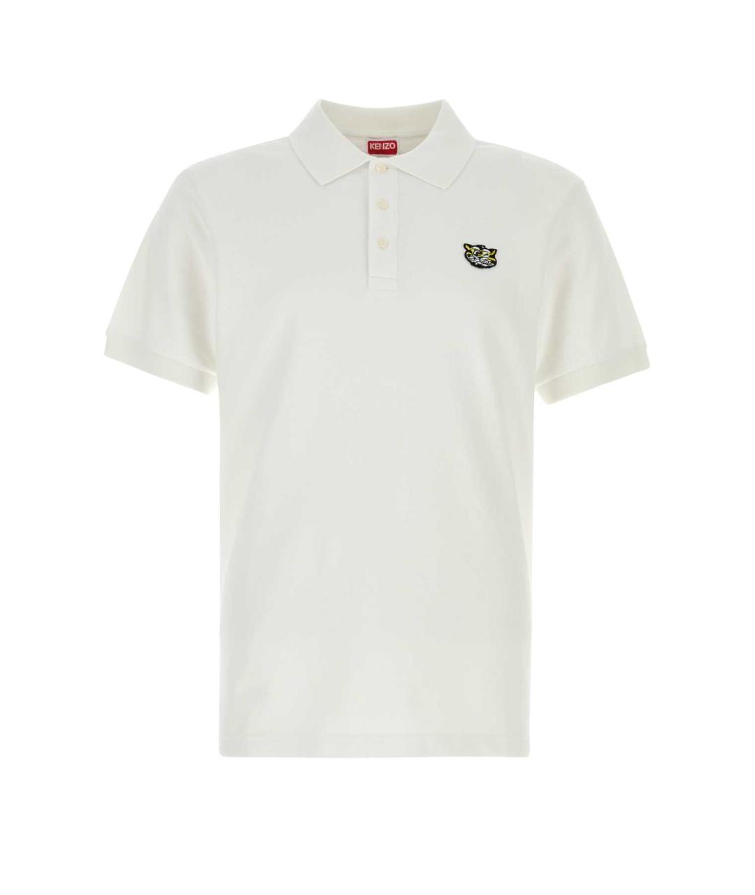 KENZO Белое хлопковое поло с коротким рукавом, фото 1