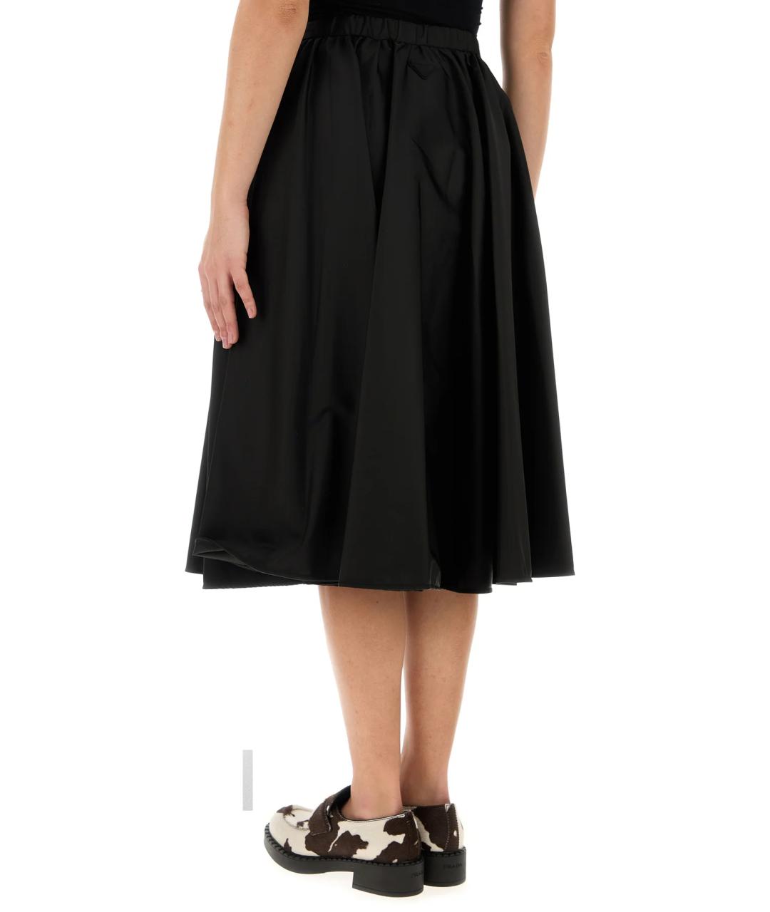 PRADA Черная полиамидовая юбка миди, фото 4
