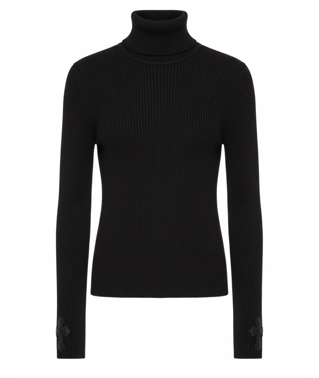 CHROME HEARTS Черная кашемировая водолазка, фото 1