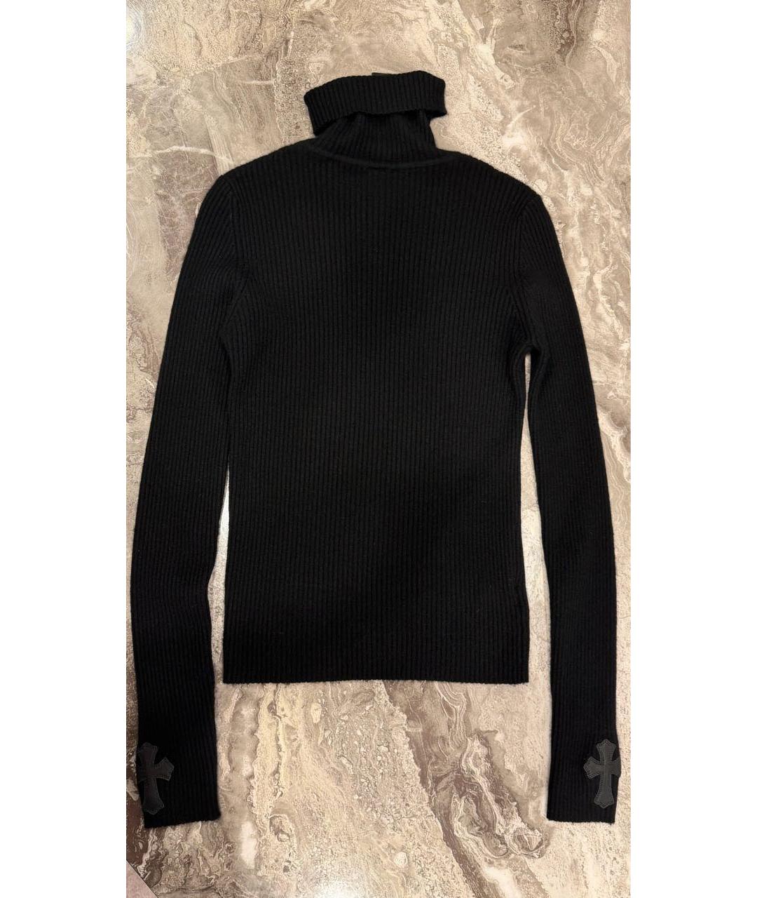 CHROME HEARTS Черная кашемировая водолазка, фото 2