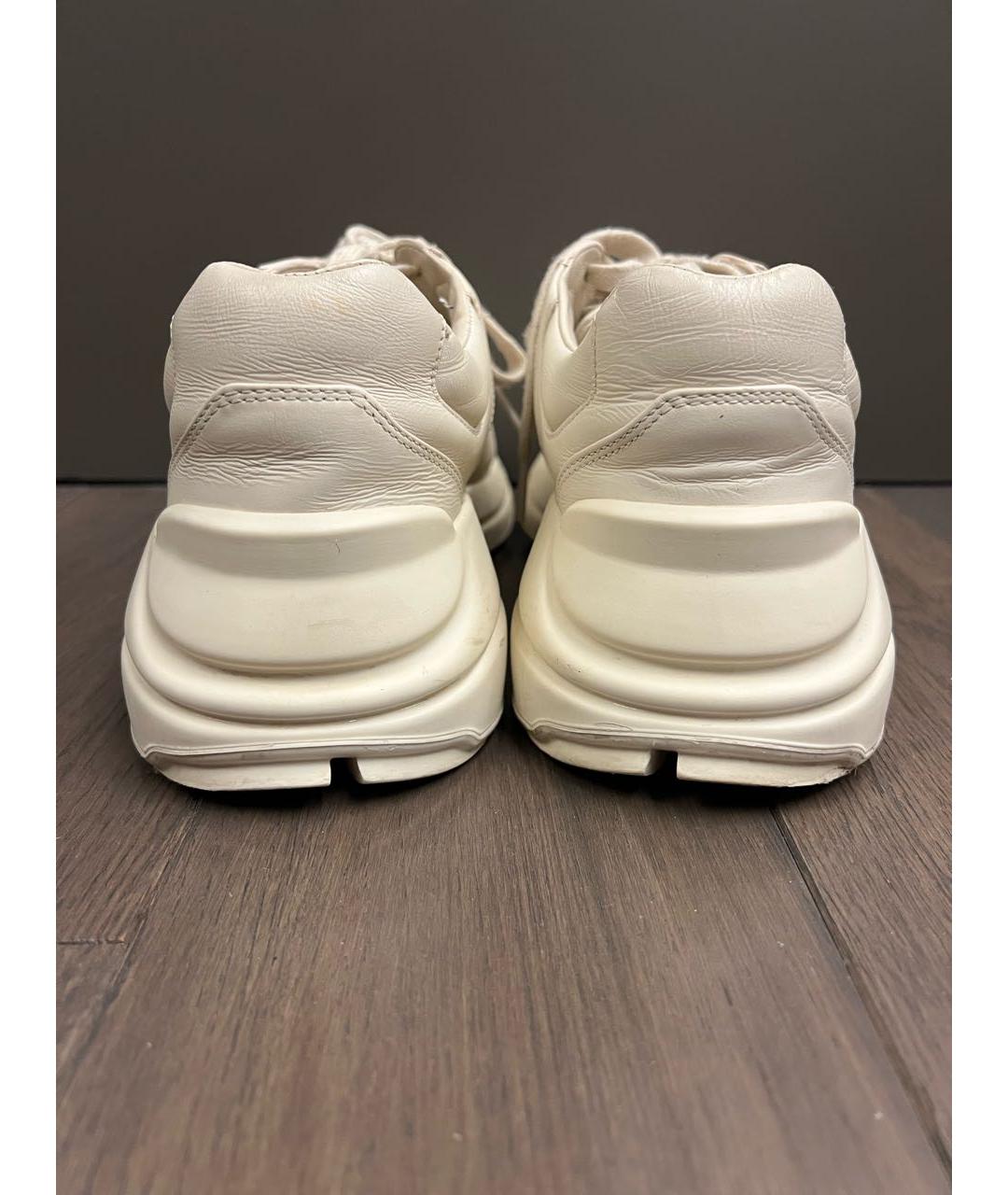 GUCCI Белые кожаные кроссовки, фото 4