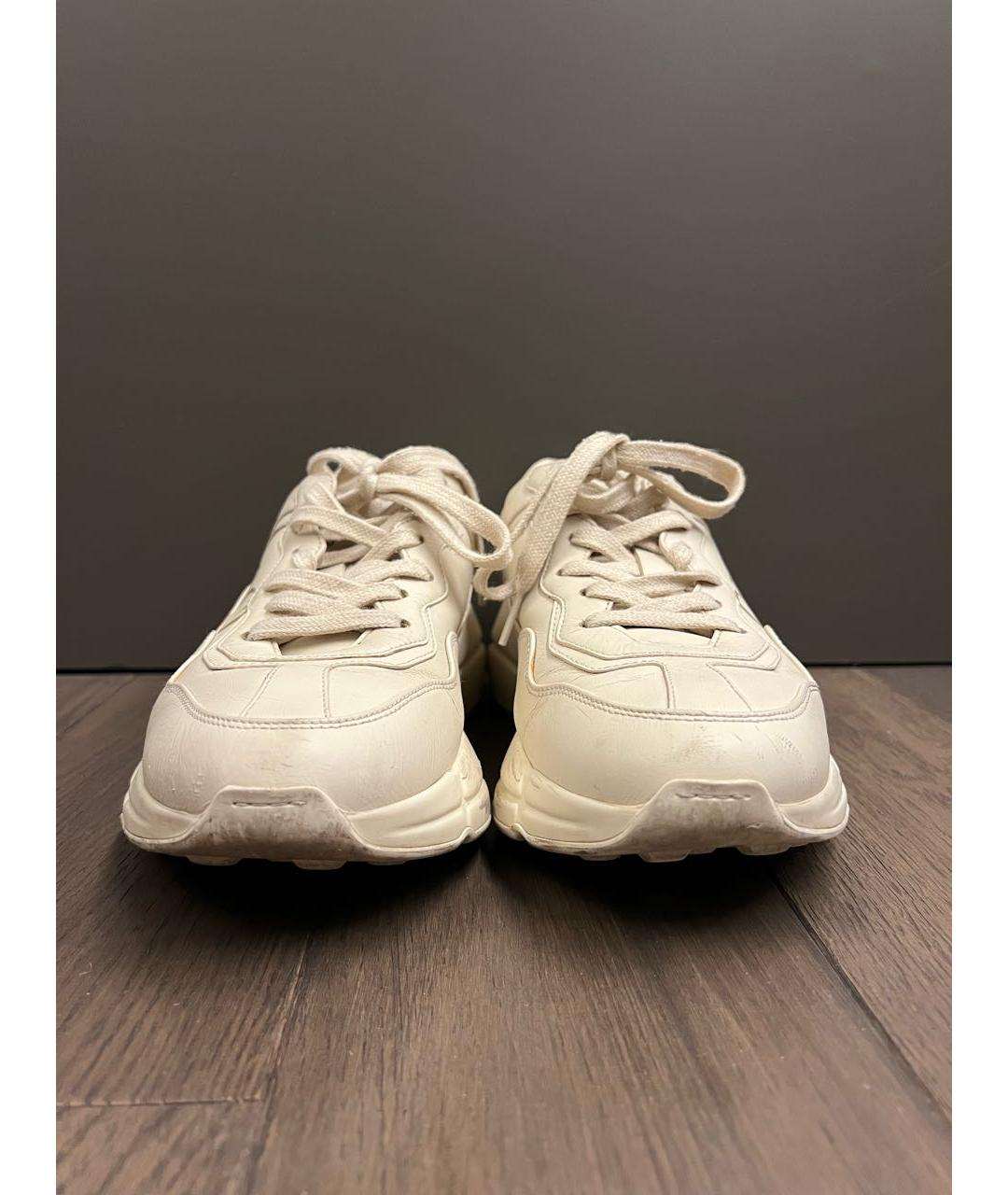 GUCCI Белые кожаные кроссовки, фото 2