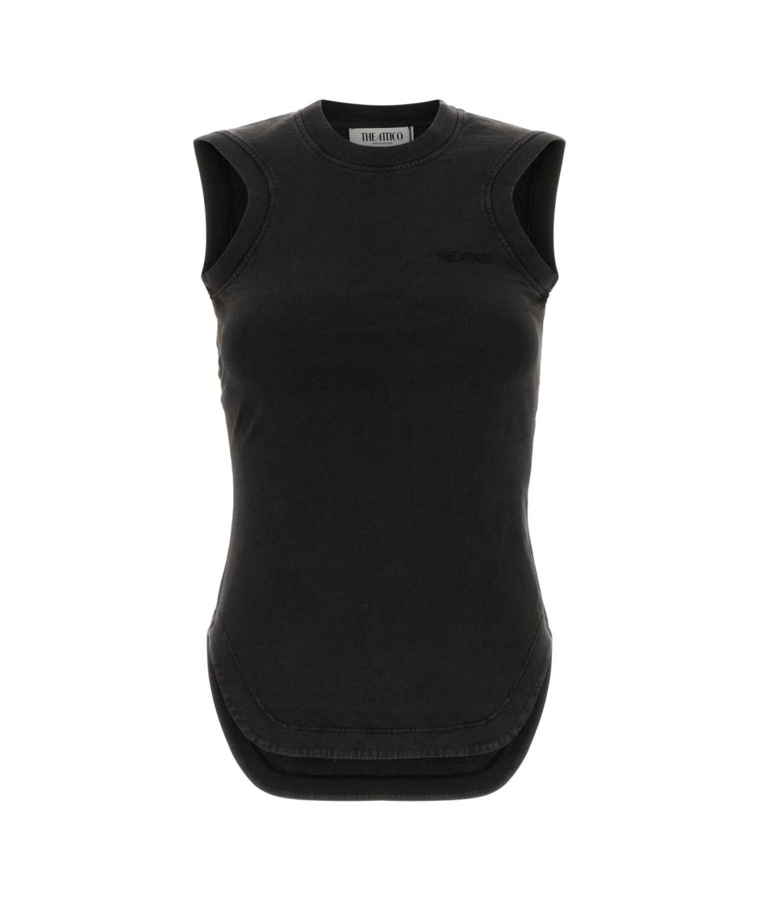 THE ATTICO Черная хлопковая футболка, фото 1