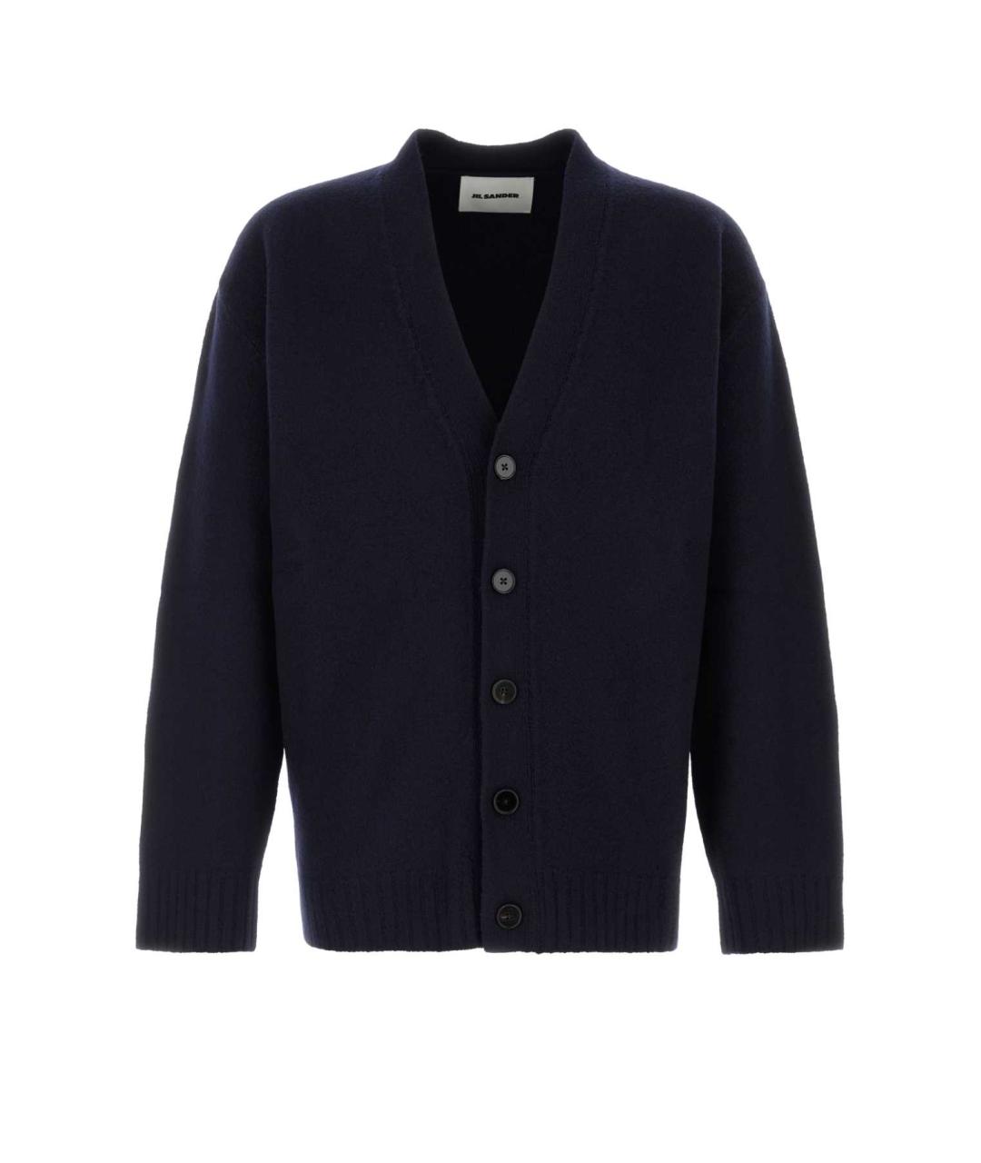 JIL SANDER Синий шерстяной кардиган, фото 1