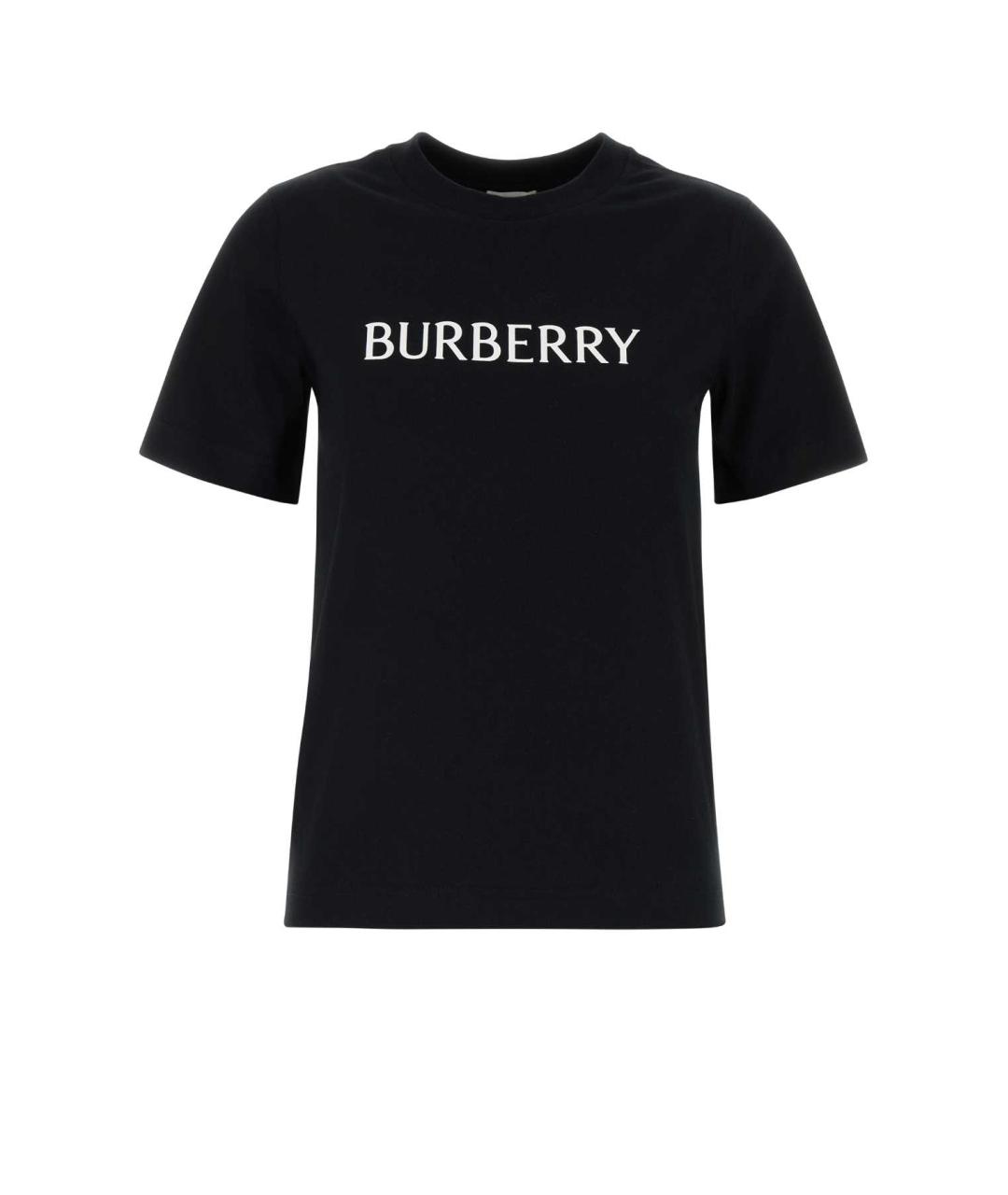 BURBERRY Черная хлопковая футболка, фото 1
