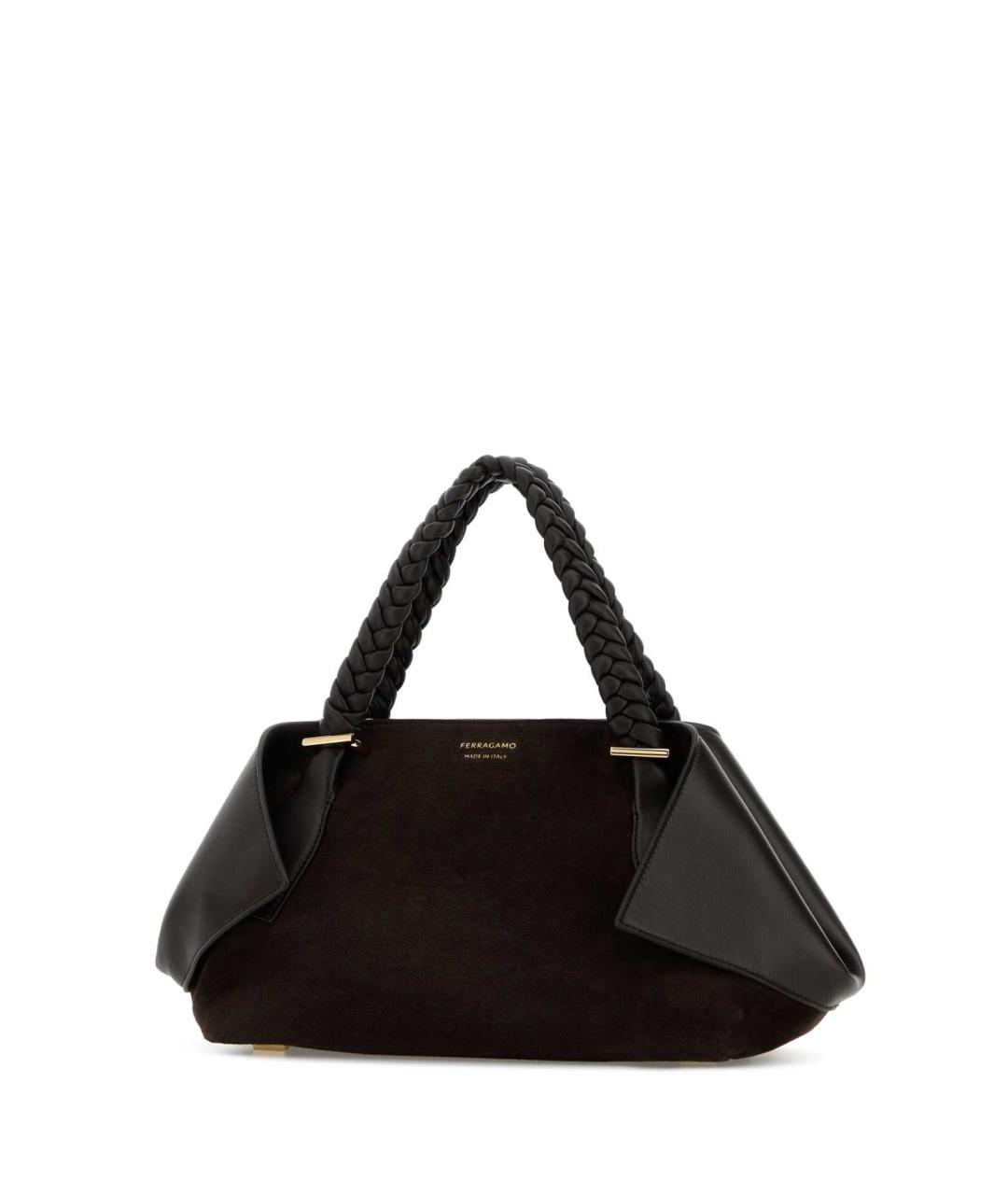 FERRAGAMO Коричневая кожаная сумка с короткими ручками, фото 2