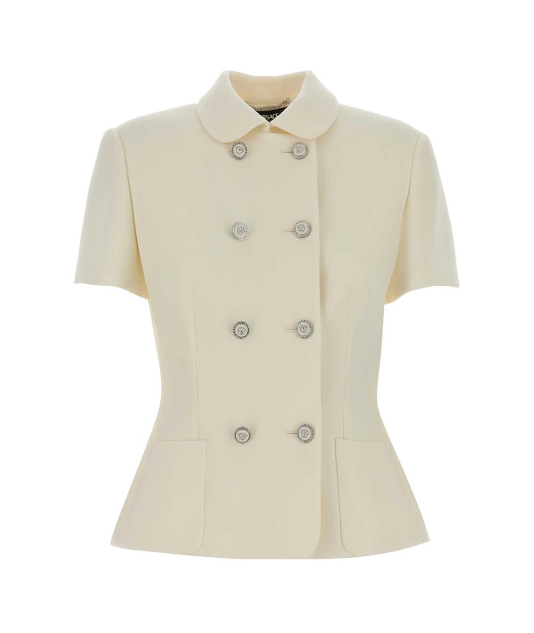 VERSACE Белый шерстяной жакет/пиджак, фото 1