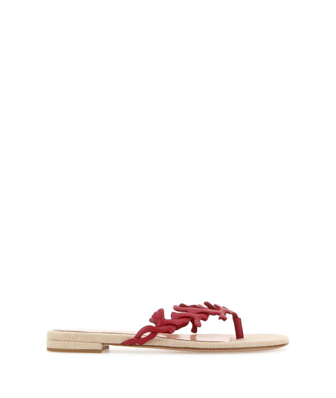 GIANVITO ROSSI Красные кожаные шлепанцы, фото 1